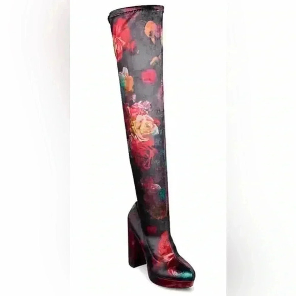 Madden Girl Groupie by Steve Madden Women's Thigh High Boots Floral Print NWOT - Picture 13 of 14
